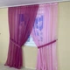 Комплект шифоновых тюлей TG Home №425 2шт. 3*2,70м и подхваты малиновый+розовый - изображение 3