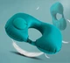 Дорожная надувная подушка подголовник на шею со встроенной помпой TRAVEL NECK PILLOW Голубая - изображение 6
