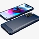 Чохол Lenuo Carbon Fiber для Motorola Moto G100 Темно-синій - изображение 2