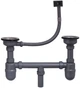 Сифон для кухонной мойки с 2-мя чашами KRONER (KRP) Siphon-012 3 1/2"x50 мм черный (CV023015) - изображение 1