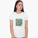 Футболка женская Винсент Ван Гог Кот (Vincent van Gogh Cat) (8976-2963-6) S Белая - изображение 2