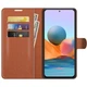 Чехол IETP для Xiaomi Redmi Note 10 Pro книжка кожа PU с визитницей коричневый - изображение 4