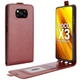Чехол IETP для Xiaomi Poco X3 / X3 Pro флип вертикальный кожа PU коричневый - изображение 2