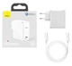 Блок питания Baseus GaN2 100W Quick Charge 5.0 |1xType-C, QC/PD, 5A| + кабель USB-C 100W для MacBook/Huawei/Samsung/Asus/Google/Lenovo white - изображение 2