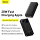 Повербанк Baseus Bipow 20000mAh |2USB/1Type-C, PD/QC, 20W, 3A| - зображення 6