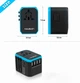 Мережевий дорожній універсальний адаптер Masslinna 4 USB + Type-C Black/Blue (NA1) - зображення 13
