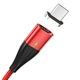 Магнітний кабель зарядки і синхронізації TOPK AM61 18W LED 2m 3A USB Type-C Red - зображення 1