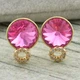 Сережки Xuping з кристалами Swarovski 83017 розмір 12х9 мм колір рожевий позолота 18К - зображення 1