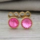 Сережки Xuping з кристалами Swarovski 83015 розмір 7х7 мм колір рожевий позолота 18К - зображення 1