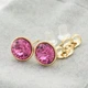 Сережки Xuping з кристалами Swarovski 2140018КV1 розмір 10х10 мм колір рожевий позолота 18К - зображення 1