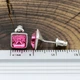 Сережки Xuping з кристалами Swarovski 21402 розмір 7х7 мм колір рожевий позолота Біле Золото - зображення 3