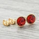 Сережки Xuping з кристалами Swarovski 2140018КV1 розмір 10х10 мм колір червоний позолота 18К - зображення 2