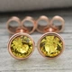 Сережки Xuping з кристалами Swarovski 83112 розмір 7х7 мм колір жовтий позолота РО - зображення 1