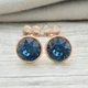 Серьги Xuping с кристаллами Swarovski 21400РО размер 10х10 мм цвет монтана позолота РО - изображение 1