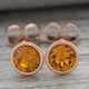 Сережки Xuping з кристалами Swarovski 83112 розмір 7х7 мм колір світлий топаз позолота РО - зображення 3