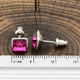 Сережки Xuping з кристалами Swarovski 21402 розмір 7х7 мм колір фуксія позолота Біле Золото - зображення 3