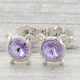 Сережки Xuping з кристалами Swarovski 83142 розмір 7х7 мм колір ліловий позолота Біле Золото - зображення 2