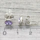 Сережки Xuping з кристалами Swarovski 83142 розмір 7х7 мм колір ліловий позолота Біле Золото - зображення 3