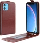 Чохол IETP для Iphone 12 фліп вертикальний шкіра PU коричневий - зображення 1
