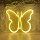 Настінний декоративний неоновий світильник-нічник Butterfly Neon Decoration Lamp Метелик (23х20 см) - Жовтий - зображення 1