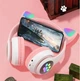 Бездротові навушники з котячими вушками Bluetooth Cat Ear VZV-23M з мікрофоном, AUX, LED підсвічування (Рожеві) Pink - зображення 5