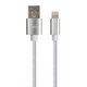 Дата кабель USB 2.0 AM to Lightning 1m nylon silver Vinga (VCPDCLNB1S) - изображение 2