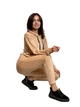 Женский костюм из бархата Poliit 7242 бежевый 40 - изображение 3
