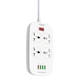 Подовжувач мережевий Ldnio SE3604, 6USB, 3 розетки, 1.6 м, чорний - изображение 5