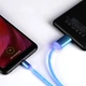 Светящийся магнитный кабель зарядки TOPK AM67 LED 1m 2.4A Type-C Blue - изображение 7