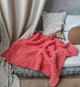Плед Плюшевый Will Be Soft Вязаный Плетенка 200 х 220 см Коралловый - изображение 1