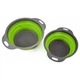 Дуршлаг силиконовый складной 2 шт в комплекте (большой + маленький) Collapsible filter baskets Зеленый - изображение 6