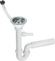 Сифон пластиковый для мойки McALPINE HC7+FSW50P-25 трубный с подключением к стиральной машине c переливом 90x50 мм (5036484043115) - изображение 1