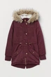 Парка H&M 170см бордовый 9088721262 - изображение 1