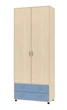 Шкаф KidsBunkBed Ш04 дуб молочный терра голубая 2160х880х430 мм - изображение 1