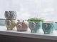 Керамический горшок для растений Mini Plant Овечка Животное голубая размер 10,5 x 9,5 см - изображение 7