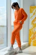 Жіночий спортивний костюм ONIOS Loungewear Tracksuit без капюшону Помаранчевий L 2373 - зображення 7