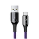 Кабель Baseus C-Shaped Light Intelligent Power-Off Type-C Cable QC3.0 3A (1m) purple - изображение 1