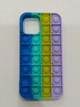 Cиликоновый чехол-антистресс Pop it для iPhone 12 разноцветный с синим (А0016С) - изображение 1