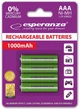Akumulatorki Esperanza Ni-MH AAA 1000 mAh 4 szt. (EZA102G) - obraz 2