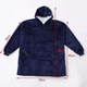 Плед толстовка двухсторонняя халат с капюшоном и рукавами флисовый Huggle Hoodie Blanket 3-в-1 Унисекс Синий One Size (D-2019091215) - изображение 11