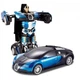 Машинка детская на радиоуправлении Трансформер Bugatti Robot Car Size 18 Синяя с черным - изображение 1