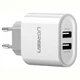 Мережевий зарядний пристрій Ugreen CD104 2xUSB 3.4A Charger (White) - зображення 1