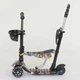Детский трехколесный самокат Best Scooter 34760 5 в 1 с сиденьем и родительской ручкой, с рисунком, Черный с графити - изображение 5