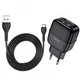 СЗУ HOCO C73A (2USB/2.4 A) + Type-C Чорний - зображення 1