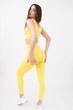 Спортивные бесшовные легинсы с высокой талией Giulia LEGGINGS ENERGY L/XL Yellow-illuminating, эластичные для фитнеса, для йоги и бега - изображение 5