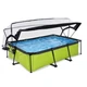 Бассейн каркасный Exit Toys EXIT 220 х 150 х 65 см / 1800 л Лайм прямоугольный с куполом + насос 20 Вт - изображение 1