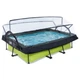 Бассейн каркасный Exit Toys EXIT 220 х 150 х 65 см / 1800 л Лайм прямоугольный с куполом + насос 20 Вт - изображение 7