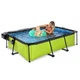 Бассейн каркасный Exit Toys EXIT 220 х 150 х 65 см / 1800 л Лайм прямоугольный с куполом + насос 20 Вт - изображение 9