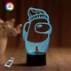 3D ночник "Амонг Ас 6" (УВЕЛИЧЕННОЕ ИЗОБРАЖЕНИЕ) подарочная упаковка + 16 цветов + пульт ДУ + сетевой адаптер&nbsp;+ батарейки (3ААА) &nbsp;3DTOYSLAMP - изображение 1