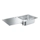 Мойка для кухни GROHE из нержавеющей стали K500 1000x500мм прямоугольная врезная матовая 0.7мм с сифоном 31563SD1 - изображение 1